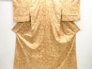 草花模様織り出し西陣お召単衣着物